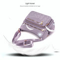 Crossbody Shoulder Bag Trendy Multi Pocket Nylon Handbag Purses Large Capacity Messeger Bag for Women, Purple