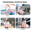 Travel Duffel Bag for Women, Foldable Weekender Overnight Bag with Shoe Compartment, Waterproof Shoulder Sports Tote Gym Bag with Toiletry Bag for Travel, Hospital Holdalls, Pink